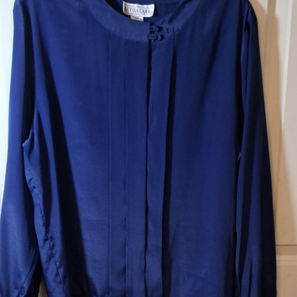 ALYSSA CARR Tops - ALYSSA CARR Navy Blue Women's Blouse